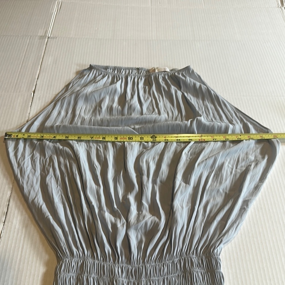 NWT Ramy Brook Lauren baby blue grey Top open hole back stretchy bottom & neck - Picture 4 of 11